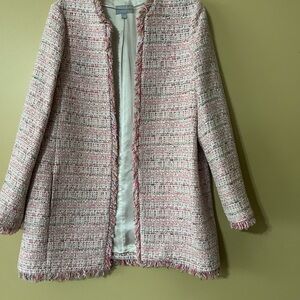 Pure Collection Pink and White Tweed Blazer